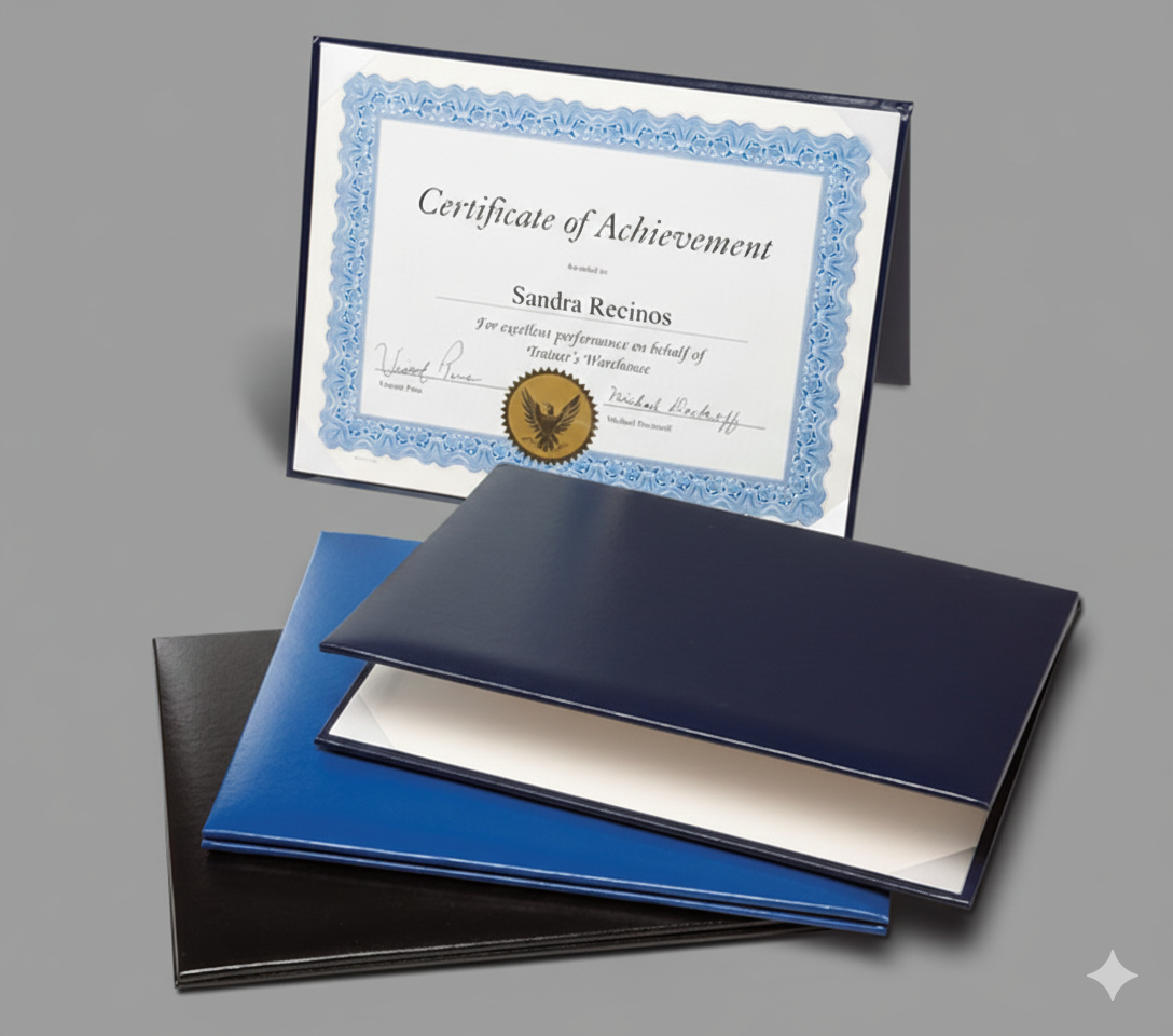 Leather Folders and Certificates